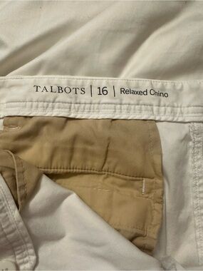Talbots White Relaxed Chino Pants